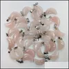 Charmes sieraden bevindingen componenten natuursteen kristal pilaar hart kruis bal waterdrop vorm roze kwarts hangers voor het maken van doe -het -zelf nek