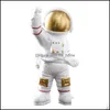 Dekorative Objekte Figuren Home Akzente Dekor Garten Kreativ Nordic Modern Astronaut Harz Ornamente Schreibtisch Astronauta Raumzubehör F