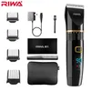 Riwa Hair Clipper Professional Sripper LCD عرض سريع شحنة الرجال حلاقة قابلة للغسل لقطع 6501 220712