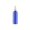 Lege plastic fles ronde schouder huisdier zwart wit kraag sparel op pomp witte dekking draagbare navulbare cosmetische verpakking container 100ml