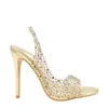 Nxy – sandales dorées et argentées avec strass, escarpins transparents en Pvc pour femmes, chaussures d'été à talons hauts, Sexy, fête de mariage, taille 43