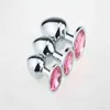 Nxy Sex Anal Toys 6 Colors m Butt Plug Round Stainless Steel Crystal Removable Stimulator Toy Prostate Massager Dildo 1220