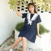 Clothing Sets Short Sleeves School Uniform Girl Sailor Dress Navy Blue Pleated Skirt Uniformes Japonais Korean Costumes For Full SetsClothin