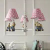 Lampy wiszące różowy żyrandol dla dzieci sypialnia pokój dziecięcy lampa z abażurami House Nowoczesne zawieszenie LuminariaPendant