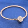 925 Sterling Zilver Rose Vergulde Armband Fonkelende Kroon O-keten Mode Armband Past Voor Europese P Armbanden289a1009611