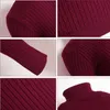 Casual Men Winter Solid Color Turtle Neck Long Sleeve Twist Sticke Slim tr￶ja Herrstickade tr￶jor Pullover Men Knitwear 220811