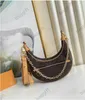 10A L Bag Shoulder Bags 22 Autumn Flowers Painting Loop bag Croissant baguette Half Moon hobo Chain shoulder Cross body Tote Lady Underarm handbag Cir