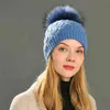 Kvinnor Winter Hat Angora Sticked Wool Beanie Kvinnlig ny mode Casual utomhus tjocka damer varma päls hattar J220722