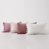 Suave terciopelo borlas funda de cojín rosa gris beige verde almohada dormitorio sofá decoración funda de almohada 30x50 cm 45x45 cm almohadas 220623