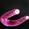 Erotic Double Penetration Dildo Soft Jelly Realistic Penis Vagina Anal Dick Strapon Goods for Adults sexy Toys For Women Shop