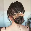 Headpieces Gold Leaf Wedding Hair Accessories Bride Headdress With Comb Female Bridal Headwear Bridesmaid Ornament Holiday GiftHeadpieces