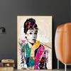 Audrey Hepburn Moderne abstrakte Leinwandmalerei, modulare Poster und Drucke, Wandkunst, Bilder für Wohnzimmer, Heimdekoration, Cuadros