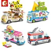 SEMBO CITY Auto Model Kit Ice Cream Dog Multicolor Food Truck Bouwstenen Diy Brick Friends Toys For Kids Small Gifts MOC 220715