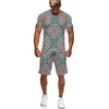 African Printed Women S Men S -T -SETS Fashion Vintage Tracksuit Tops Shorts