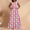 Noisydesigns розовое и красное клубничное женское летнее платье с открытой спиной, женское милое элегантное вечернее вечернее платье, стильный макси 220627