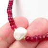 Fashion 2x4 mm Collier de perles baroques blancs rouges rouges 18 pouces