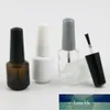 24 x 7ml Empty Nail Polish Bottle Transparent White Amber Frost Glass Packing Bottle with Black Brush Cap Cosmetic Container