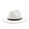Basker vit svart ull fedora hatt filt mössa breda grim damer trilby chapeu feminino kvinnliga män jazz gudfader sombrero capsberets beretsberet