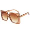 Solglasögon Fashion Trendy Square Overdimensionerad storram Vintage Women Brand Designer Luxury Sun Glasses UV400Sunglasses