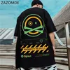 Zazomde Summer Oversized Cartoon T-shirt Mężczyzna Ins High Street Tees Trend Para Half-Sleeved Tops 220621