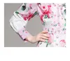 High-end Trend Womens Retro Dress Long Sleeve Ruffle Printed Dress 2023 Summer Autumn Floral Dress Temperament Lady Shirt Dresses