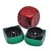 creative plastic cigarette grinder sharp tooth color dice shape smoke