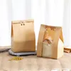 Gift Wrap StoBag 50pcs Kraft Paper With Window Bread Packaging Bags Oil-proof Breakfast Breat Supplies Party Food Toast Clear CelebrateGift