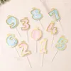 Sequins Digital Plug-in Card Birthday Number Cake Decorations 0 1 2 3 4 5 6 7 8 9 Cake Topper Girls Boys Baby Party Supplies Decoration