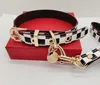 Klassische schwarze weiße karierte Hundekragen und Leinen Set Soft Designer Leder Hundehalsband für kleine Hunde Poodie Chihuahua Pomeranian Yorkshire Outdoor Walk B77