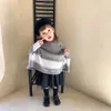 High quality autumn winter Sweet Kids Girls Knitted Sweater Capes Poncho Crochet Batwing Sleeve grey black Color Toddler Baby Jack2820646