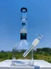 14 pollici 35 cm Narghilè Bong Vetro Dab Rig Trasparente Pecork Base cubo verde Acqua Bong Tubi di fumo 14mm Giunto femmina Magazzino locale