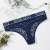 3pcs Julexy Sexy Hollow Out Kvinnor Panties Lace Letters Thong Kvinna S M L XL XXL Plus Size Panties Bomull Underkläder 220422