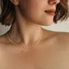Chains Women Delicate Satellite Chain Clavicle Choker Necklaces Chic Golden 18 K Plated Stainless Steel Neck Collar Gifts JewelryChains Elle