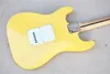 stra yellow electric guitar basswood body maple fan groove fingerboard copper headrest 22 frets8660735