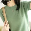 Karsany женщины вязаные футболка лето o шеи с коротким рукавом футболки для футболки TEE черная винтажная 220328
