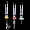 Rookaccessoires mini -glazen verzamelolie pijpen met 14 mm titanium kwarts tip olieligeer concentraat dab rietje voor glazen bong