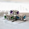 Очаровательное модное кольцо кольца дизайн многоцветных глаз серебряный цвет мужчины женщины обручальные свадьбы с ювелирными изделиями Подарок с ограниченным количеством 220719