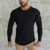 남자 티셔츠 Muscleguys Fitness Long Sleeve T Shirts 남자 가을 슬림 핏면 보디 빌딩 탑 남성 O- 넥 셔츠맨스