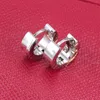 Projektantki kolczyki obręcze Titanium Steel 18K Rose Gold Srebrna Kolor Szczepanka Kobieta Prosta moda C 13 mm Studs Prezent biżuterii 17KC308B