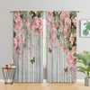 Cortina cortina buquê Flores lindas folhas de borboleta decoração floral 3d Impressão digital quarto quarto cortinas de janela 2 painel