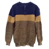 Lässiger Pullover mit Farbblockmuster, gestrickter Streetwear-warmer Strickpullover L220730