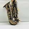 YAS-875EX Saxofone Alto Afinador Eb Preto Banhado a Níquel Corpo Esculpido em Ouro Profissional Sopro de Madeira com Acessórios de Estojo