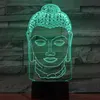 Night Lights 3d Lampe Buddha Illusion Led Lamps Optical Light With 7 Colors For Home Office Room Theme Decoration Kids Adults Gift