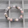 Beaded Strands Women Calming Stress Healing Stone Round Bead Bracelet Elastic Gift Daily Lightweight Charm Fashion Birthday Craft JewelryBea