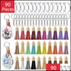 Keychains Lanyards Keychains Fashion Accessories Bk 90pcs Acrylic Keychain Blank Making Kit 30pcs Clear Blanks/tassels/key Rings with Chain for Diy Pro Dhw5f SYK9