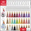 Kreki breloki brelki Blaki Akcesoria Moda BK 90pcs akrylowy klęcznik blokujący zestaw do tworzenia 30pcs Clear Blanki/frędzle/pierścienie kluczowe z łańcuchem dla DIY Pro Dhw5f Syk9