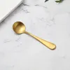 High-grade Gold Cutlery spoon fork knife tea spoon Matte Stainless Steel Food Silverware Dinnerware Utensil MYY