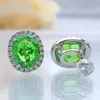 Stud 100% 925 Sterling Silver 8 10mm Oval Emerald Purple High Carbon Diamond Boucles d'oreilles pour les femmes Sparkling Fine JewelryStud Kirs22