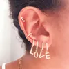 Hoop & Huggie Stainless Steel 26 Letters Earrings For Women Crystal Zirconia Ear Buckle Initial Alphabet Earring Piercing JewelryHoop