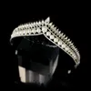 Hårklipp Barrettes Pearl King Crown Wedding Accessories Crystal Crowns Tiara Bride pannband Band Fashion Jewelry Tiaras för Girlshair